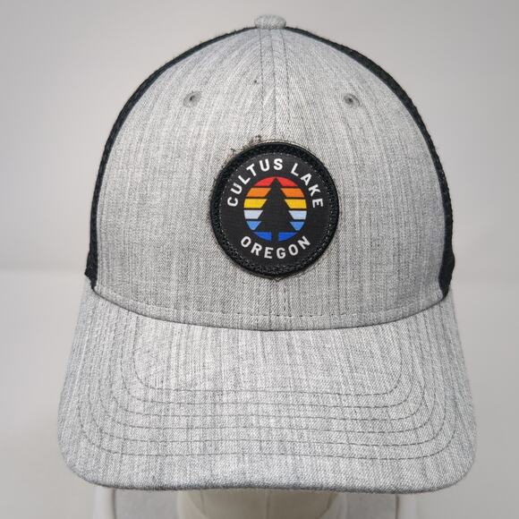 Cultus Lake Oregon Snapback Mesh Back Trucker Hat Gray One Size Legacy - Picture 2 of 10